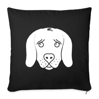 Chien (blanc) - Housse de coussin décorative 45 x 45 cm - noir - Devant