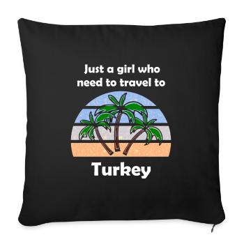 Tourist in Turkey - Sofa pillowcase 17,3'' x 17,3'' (45 x 45 cm) - black - Front