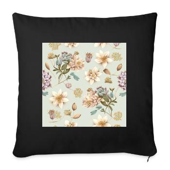 Floral Design 4 - Sofa pillowcase 17,3'' x 17,3'' (45 x 45 cm) - black - Front