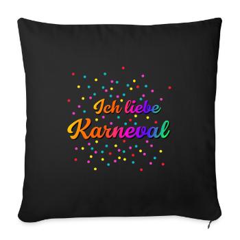 Ich liebe Karneval - Sofakissenbezug 45 x 45 cm - Schwarz - Vorne