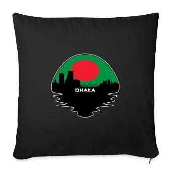 Dhaka Bangladesch Flagge Skyline Silhouette Reisen - Sofakissenbezug 45 x 45 cm - Schwarz - Vorne