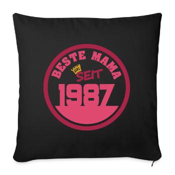 Jahr 1987 - Sofakissenbezug 45 x 45 cm - Schwarz - Vorne