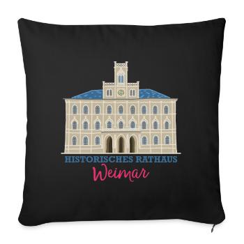 Weimar, Historisches Rathaus, Deutschland - Sofakissenbezug 45 x 45 cm - Schwarz - Vorne