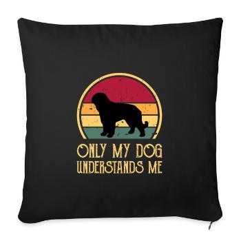 Barbet Dog Lover Silhouette Vintage Sunset - Sofa pillowcase 17,3'' x 17,3'' (45 x 45 cm) - black - Front