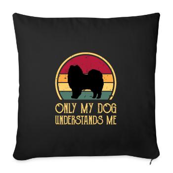 American Eskimo Dog Love Silhouette Vintage Sunset - Housse de coussin décorative 45 x 45 cm - noir - Devant