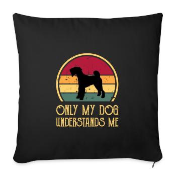 Airedale Terrier Hundeliebhaber Silhouette Retro Sonnenuntergang - Sofakissenbezug 45 x 45 cm - Schwarz - Vorne