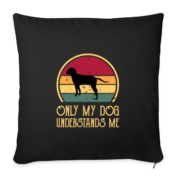 Anglo Francais de Petite Venerie Hundesilhouette - Sofakissenbezug 45 x 45 cm - Schwarz - Vorne