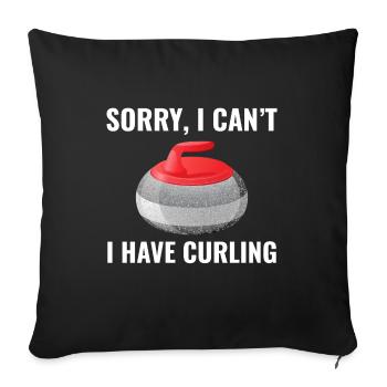 Curling Sweeping Fan Winter Ice Sport Curler Funny - Sofa pillowcase 17,3'' x 17,3'' (45 x 45 cm) - black - Front