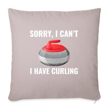 Curling Sweeping Fan Winter Ice Sport Curler Drôle - Housse de coussin décorative 45 x 45 cm - taupe clair - Devant