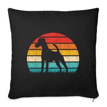 Smooth Fox Terrier Foxterrier Vintage Retro - Housse de coussin décorative 45 x 45 cm - noir - Devant