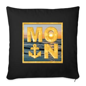 MOIN Anker Gold - Sofakissenbezug 45 x 45 cm - Schwarz - Vorne