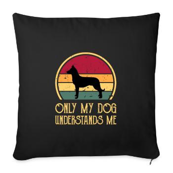 Beauceron Dog Lover Silhouette Vintage Sunset - Housse de coussin décorative 45 x 45 cm - noir - Devant