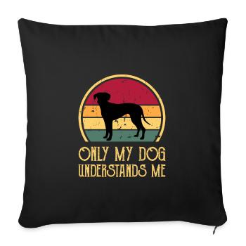Blue Lacy Dog Lover Silhouette Vintage Sunset - Housse de coussin décorative 45 x 45 cm - noir - Devant