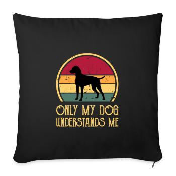Braque D Auvergne Dog Love Silhouette Retro Sunset - Sofa pillowcase 17,3'' x 17,3'' (45 x 45 cm) - black - Front
