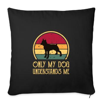 Boxer Dog Silhouette Vintage Sunset for Dog Lovers - Sofa pillowcase 17,3'' x 17,3'' (45 x 45 cm) - black - Front