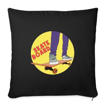Skateboard - Sofa pillowcase 17,3'' x 17,3'' (45 x 45 cm) - black - Front