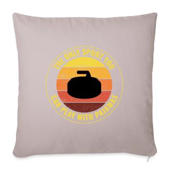 Curling Sweeping Fan Winter Ice Sport Curler Drôle - Housse de coussin décorative 45 x 45 cm - taupe clair - Devant