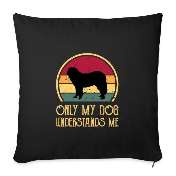 Caucasian Shepherd Dog Silhouette Retro Sunset - Sofa pillowcase 17,3'' x 17,3'' (45 x 45 cm) - black - Front