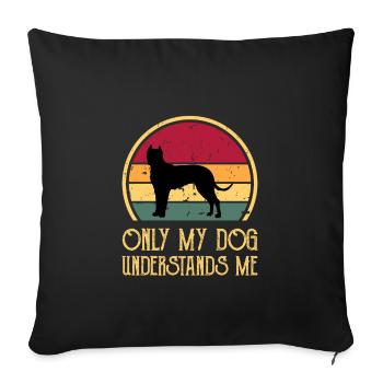 Cordoba Fighting Dog Lover Silhouette Retro Sunset - Sofa pillowcase 17,3'' x 17,3'' (45 x 45 cm) - black - Front