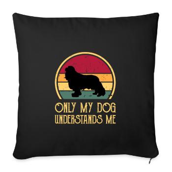 Cavalier King Charles Spaniel Dog Silhouette - Sofa pillowcase 17,3'' x 17,3'' (45 x 45 cm) - black - Front