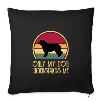 Katalanische Schäferhund Hund Liebhaber Silhouette Retro Sonnenuntergang - Sofakissenbezug 45 x 45 cm - Schwarz - Vorne