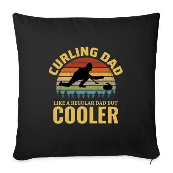 Eisstockschießen Kehren Winter Eissport Papa Vatertag - Sofakissenbezug 45 x 45 cm - Schwarz - Vorne