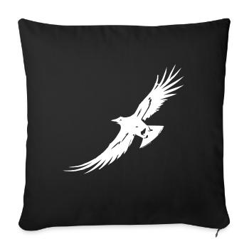 Corbeau volant - Housse de coussin décorative 45 x 45 cm - noir - Devant