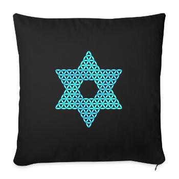 Sacred Star - Star of Life 04/3D/Blue - Sofa pillowcase 17,3'' x 17,3'' (45 x 45 cm) - black - Front