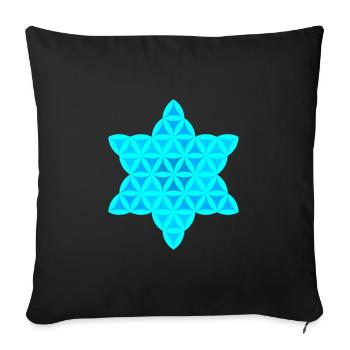 Sacred Star - Star of Life 02/Inv/Blue, - Sofa pillowcase 17,3'' x 17,3'' (45 x 45 cm) - black - Front