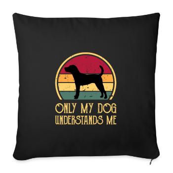 Jack Russell Dog Lover Silhouette Vintage Sunset - Housse de coussin décorative 45 x 45 cm - noir - Devant
