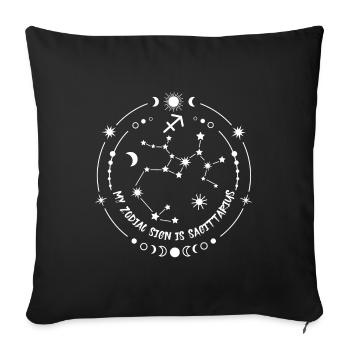 Zodiac sign Sagittarius - Sofa pillowcase 17,3'' x 17,3'' (45 x 45 cm) - black - Front