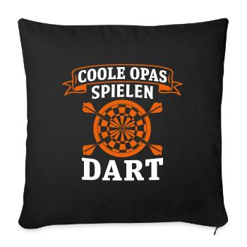 coole opas spielen dart lustiger darts - Sofakissenbezug 45 x 45 cm - Schwarz - Vorne