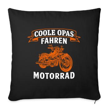 Coole opas fahren motorrad opa biker - Sofakissenbezug 45 x 45 cm - Schwarz - Vorne