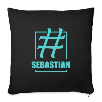 Media Sebastian - Sofa pillowcase 17,3'' x 17,3'' (45 x 45 cm) - black - Front