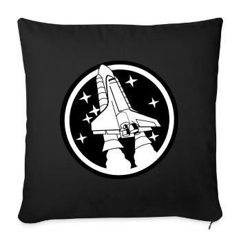 Raumschiff - Sofakissenbezug 45 x 45 cm - Schwarz - Vorne