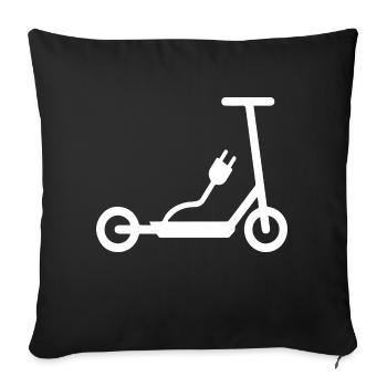 E-Scooter E-Roller Scooter - Sofakissenbezug 45 x 45 cm - Schwarz - Vorne