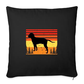 Anglo Francais de Petite Venerie Hundesilhouette - Sofakissenbezug 45 x 45 cm - Schwarz - Vorne
