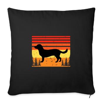 Alpine Dachsbracke Dog Silhouette Retro Sunset - Sofa pillowcase 17,3'' x 17,3'' (45 x 45 cm) - black - Front
