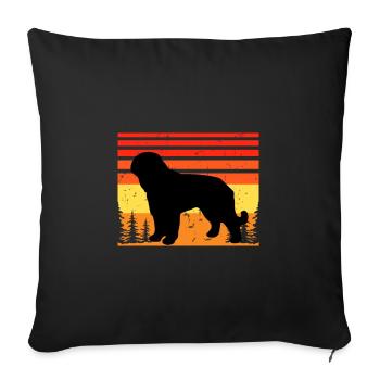 Barbet Dog Lover Silhouette Vintage Sunset - Sofa pillowcase 17,3'' x 17,3'' (45 x 45 cm) - black - Front
