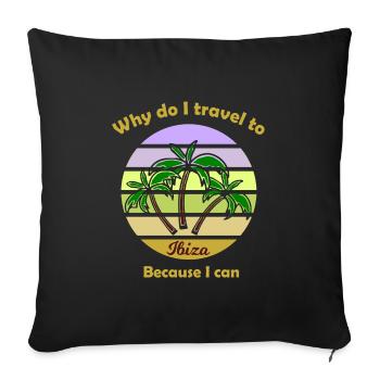Holidays in the Balearic Islands - Sofa pillowcase 17,3'' x 17,3'' (45 x 45 cm) - black - Front