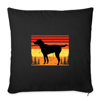 Noir et bronzé Virginie Foxhound Silhouette de chien - Housse de coussin décorative 45 x 45 cm - noir - Devant
