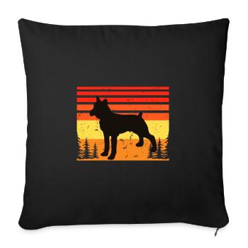 Boxer Dog Silhouette Vintage Sunset for Dog Lovers - Sofa pillowcase 17,3'' x 17,3'' (45 x 45 cm) - black - Front