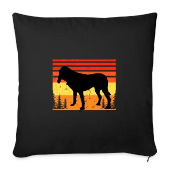 Bluetick Coonhound Dog Silhouette Retro Sunset - Sofa pillowcase 17,3'' x 17,3'' (45 x 45 cm) - black - Front