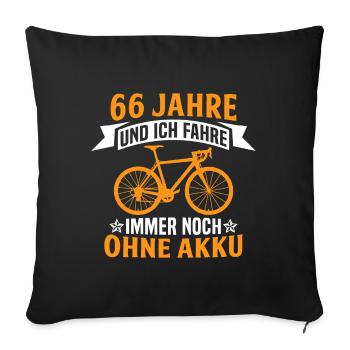 66. Geburtstag radfahrer fahrrad 66 jahre rennrad - Sofakissenbezug 45 x 45 cm - Schwarz - Vorne