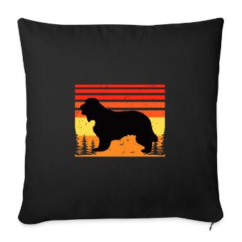Cocker Spaniel Dog Lover Silhouette Vintage Sunset - Sofa pillowcase 17,3'' x 17,3'' (45 x 45 cm) - black - Front
