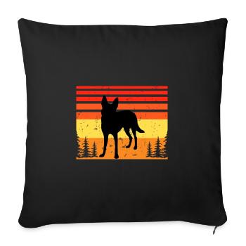 Carolina Dog Lover Silhouette Vintage Sunset - Housse de coussin décorative 45 x 45 cm - noir - Devant
