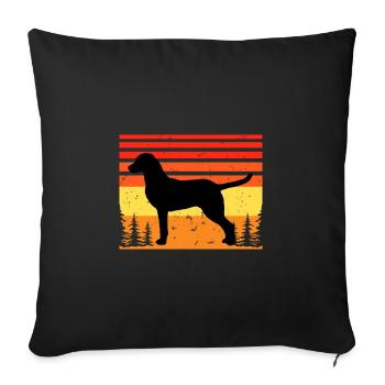 Chesapeake Bay Retriever Dog Silhouette Retro Sun - Sofa pillowcase 17,3'' x 17,3'' (45 x 45 cm) - black - Front