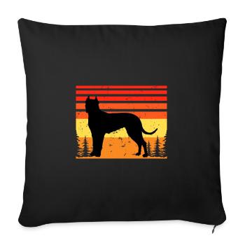 Cordoba Fighting Dog Lover Silhouette Retro Sunset - Sofa pillowcase 17,3'' x 17,3'' (45 x 45 cm) - black - Front