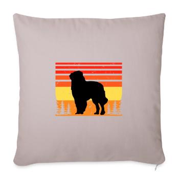 Carpathian Shepherd Dog Silhouette Retro Sunset - Sofa pillowcase 17,3'' x 17,3'' (45 x 45 cm) - light taupe - Front