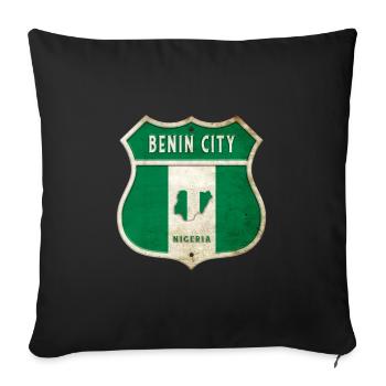 Design du drapeau des armoiries du Nigeria de - Housse de coussin décorative 45 x 45 cm - noir - Devant